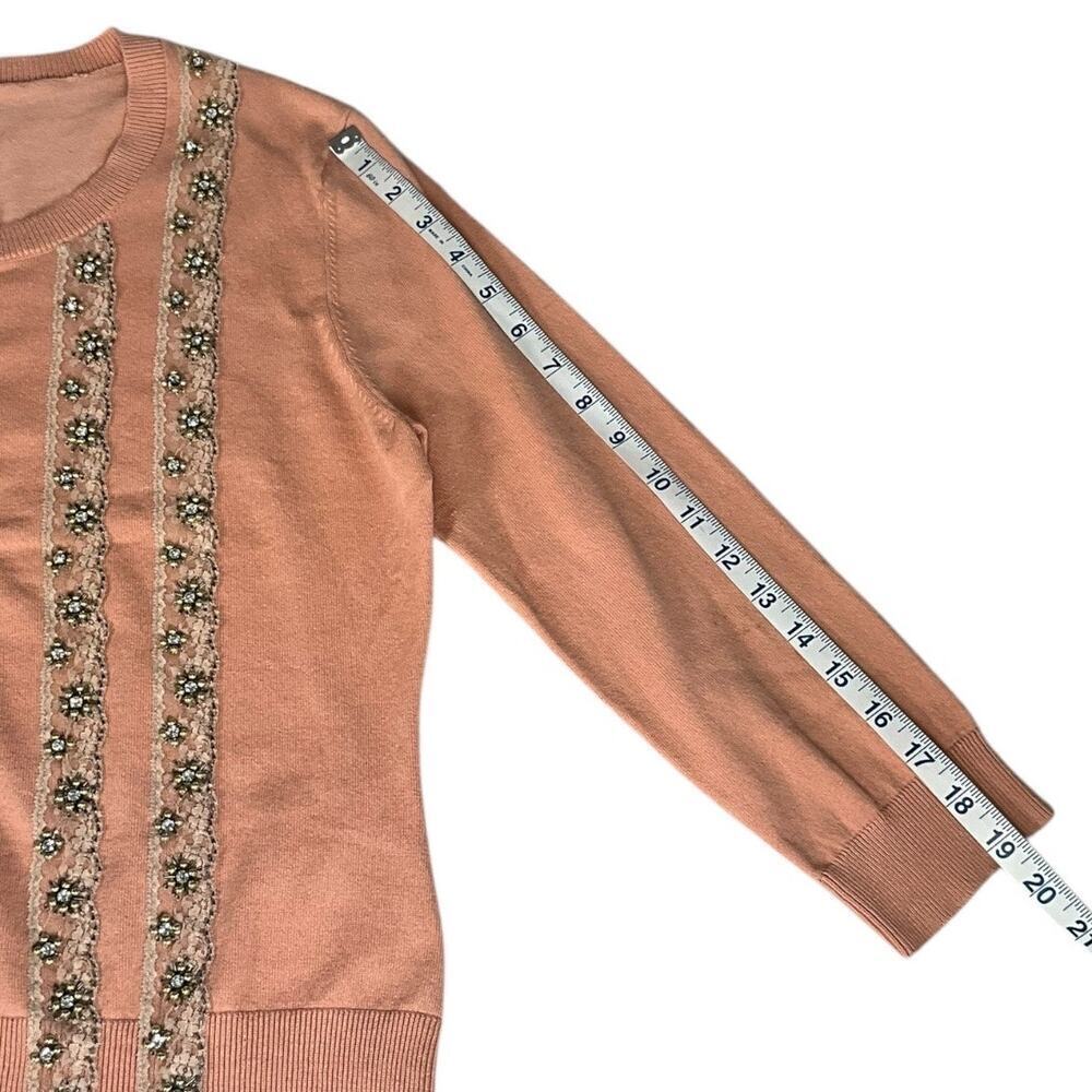 Tracy Reese Peach 3/4 Sleeve Cotton-Blend ButtonUp Cardigan Size Large Feminine - Picture 8 of 9